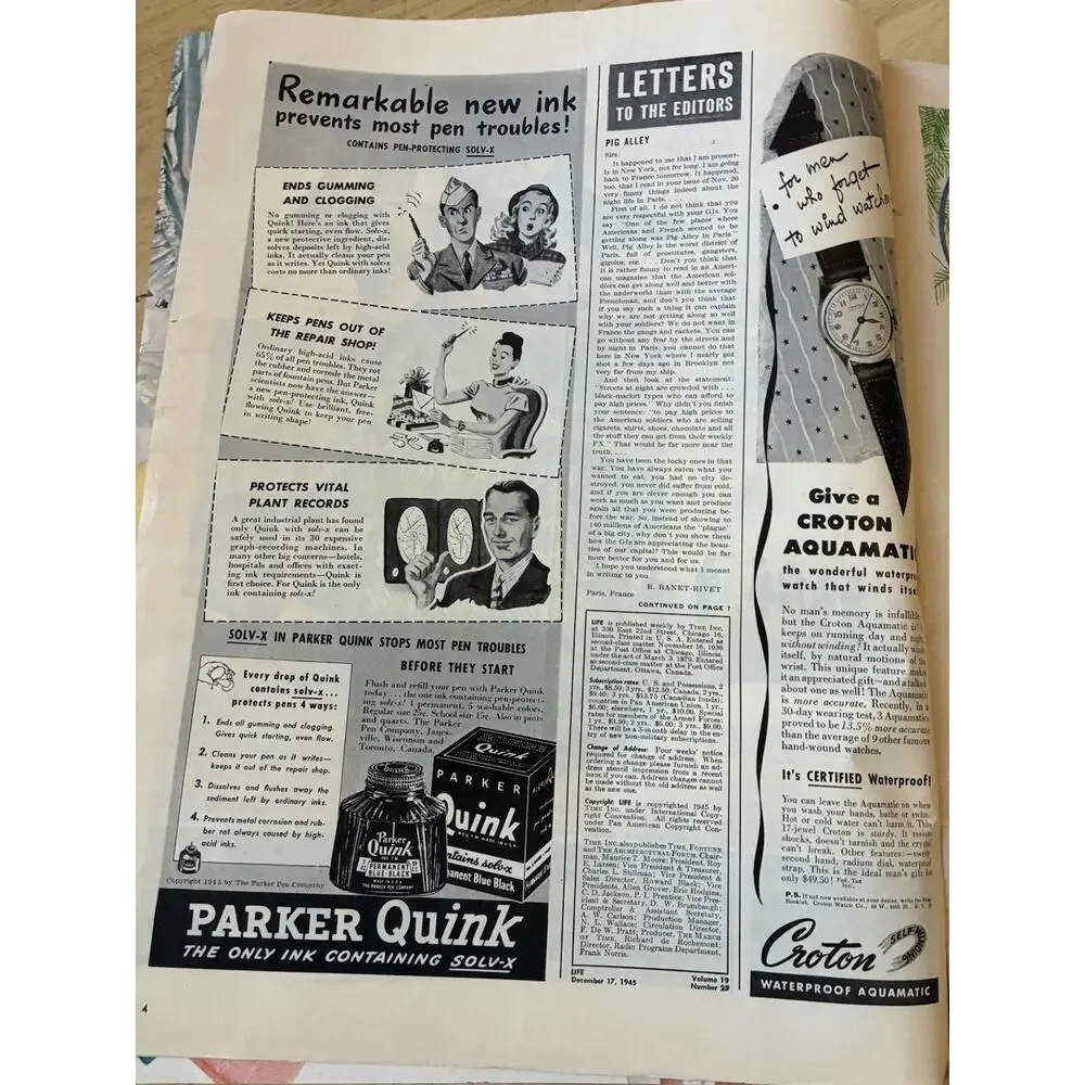 Vintage 40s LIFE Magazine Dec 17 1945 Paulette Goddard Kitty WWII Era Xmas Ads